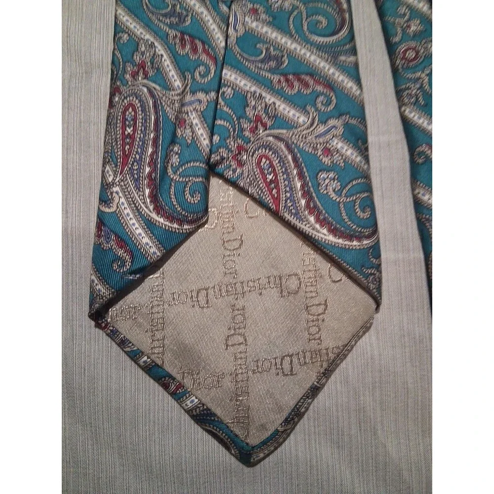Christian Dior 100% Silk Tie Vintage Made in USA Men's Blue - Picture 3 of 4